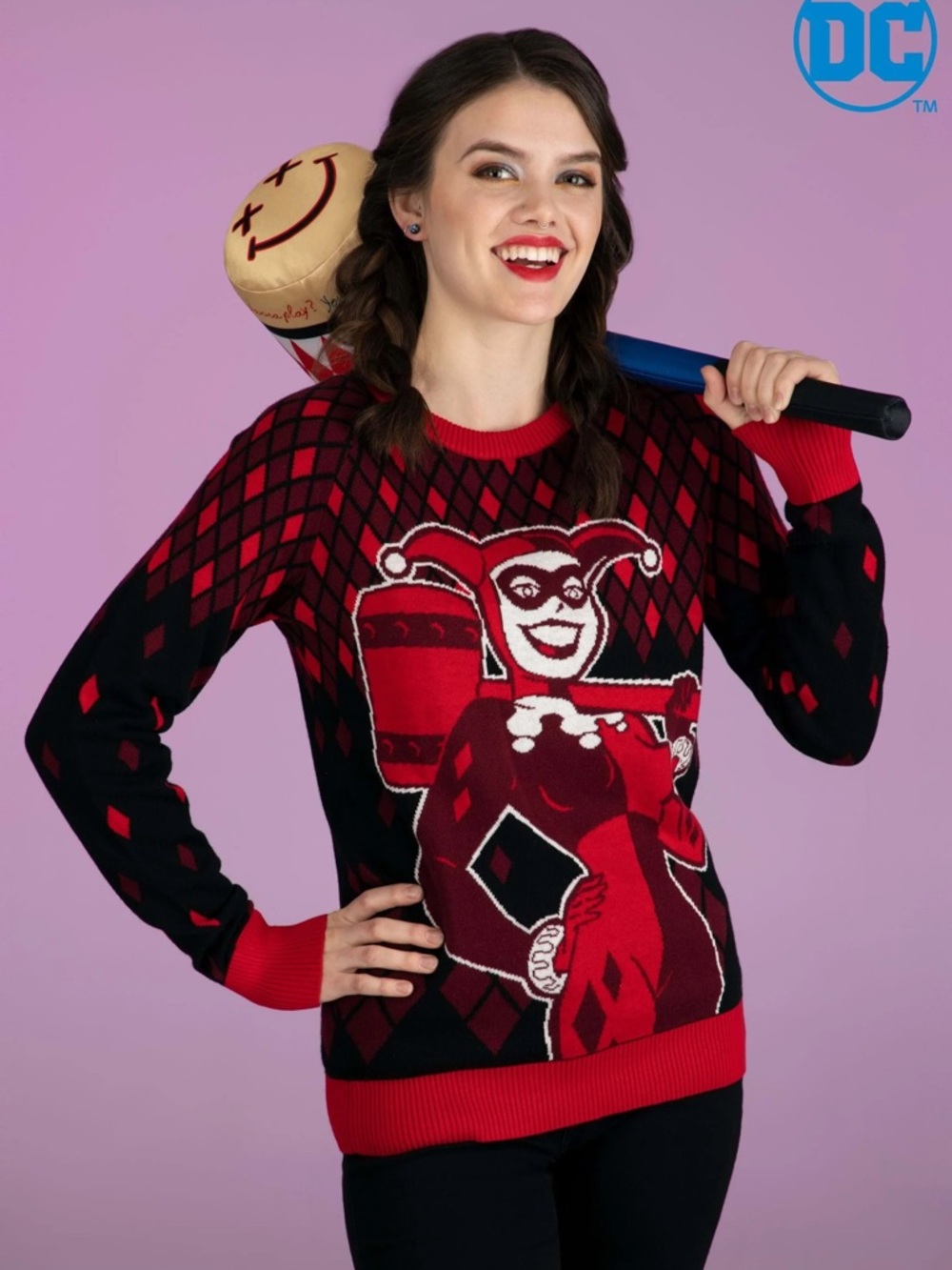 Harley Quinn Hammer Ugly Sweater for Adults